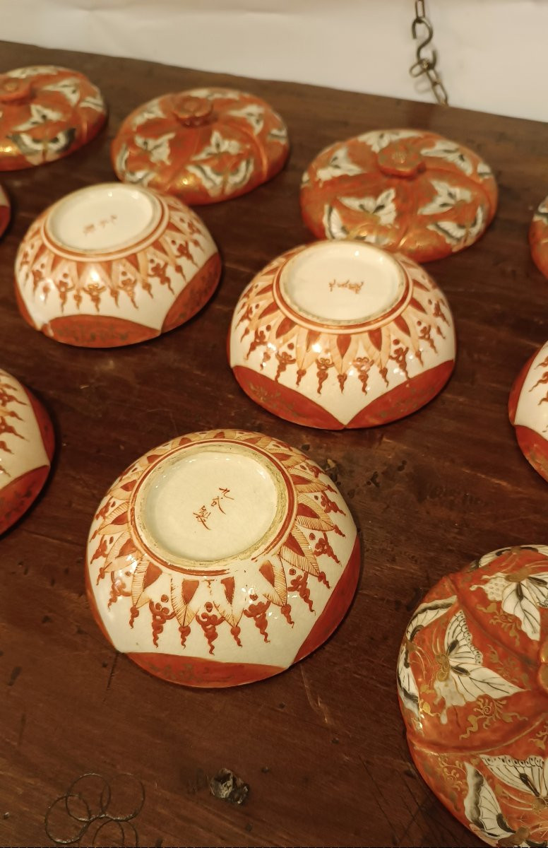  19th Century Set Of Six Small Kutani Cups-photo-2