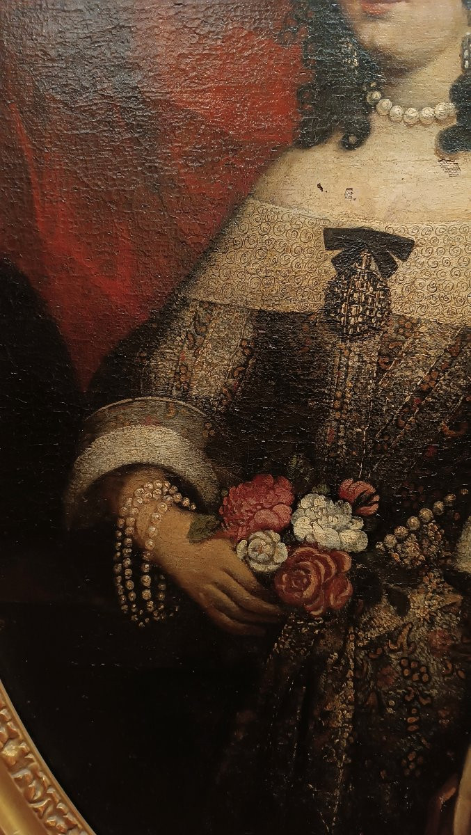 Second Half Of The 18th Century Oval Portrait Of A Young Woman-photo-5