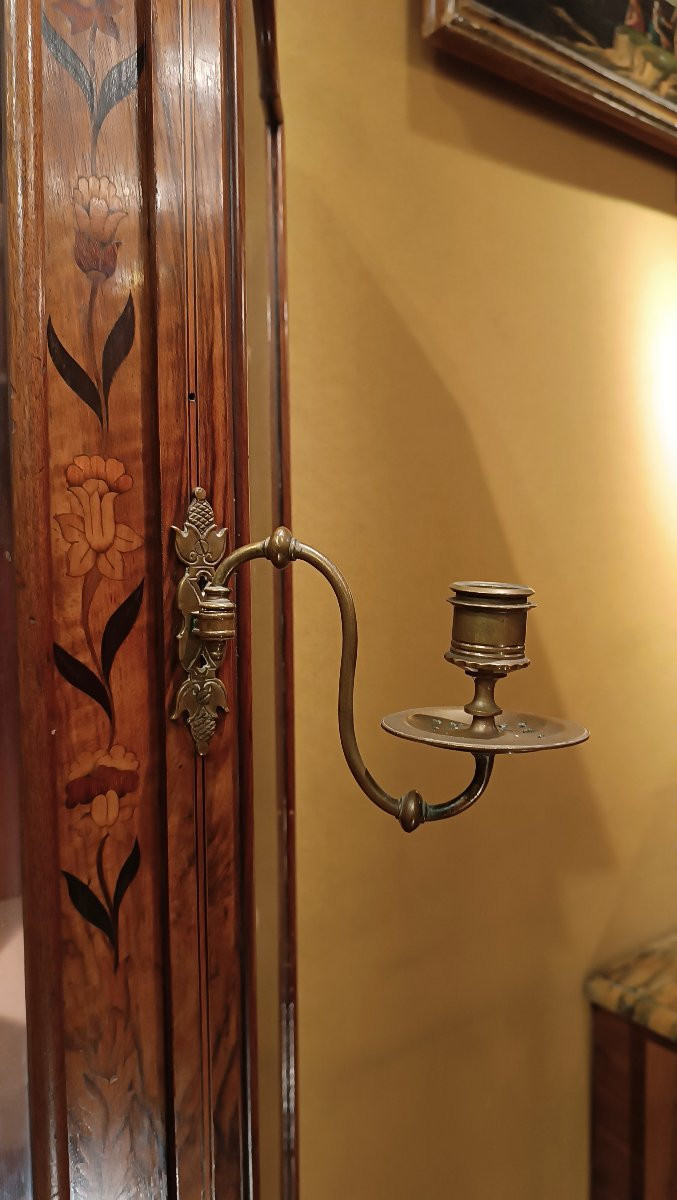 Mid-19th Century Inlaid Walnut Display Cabine-photo-3