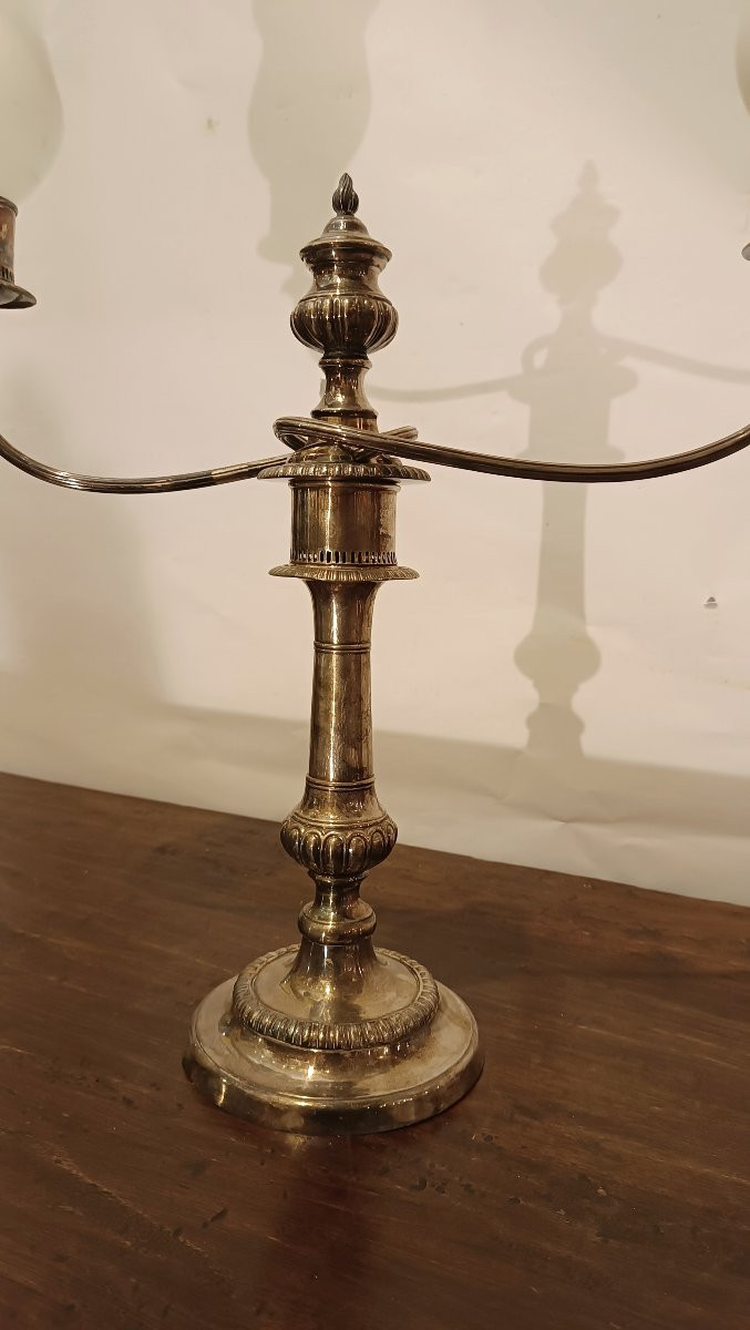 BOUGEOIRS EN PLAQUE D'ARGENT SECONDE MOITIÉ DU 19ème SIÈCLE-photo-1