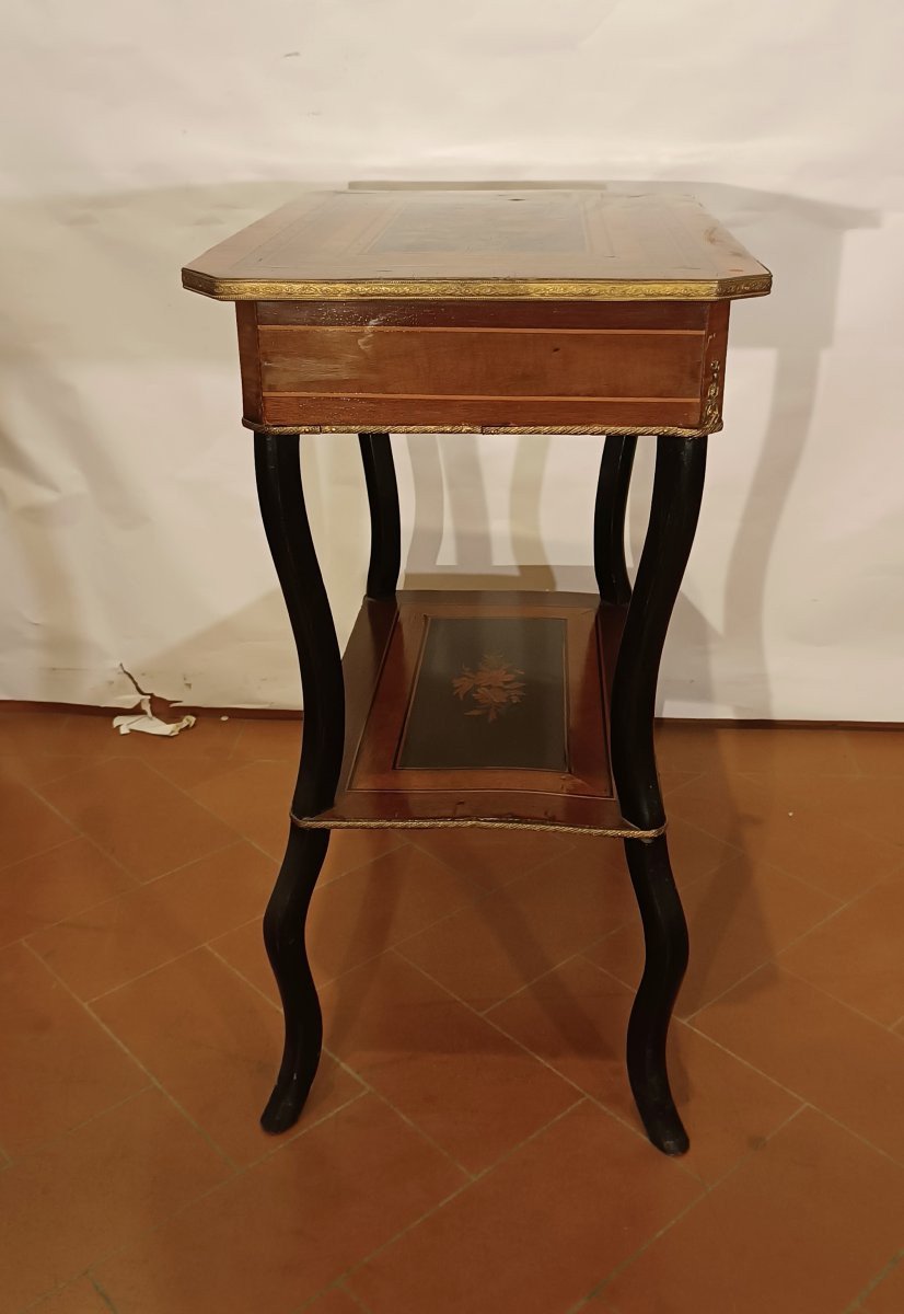 TABLE DE TRAVAIL MARQUETÉE SECONDE MOITIÉ DU 19ème SIÈCLE-photo-4