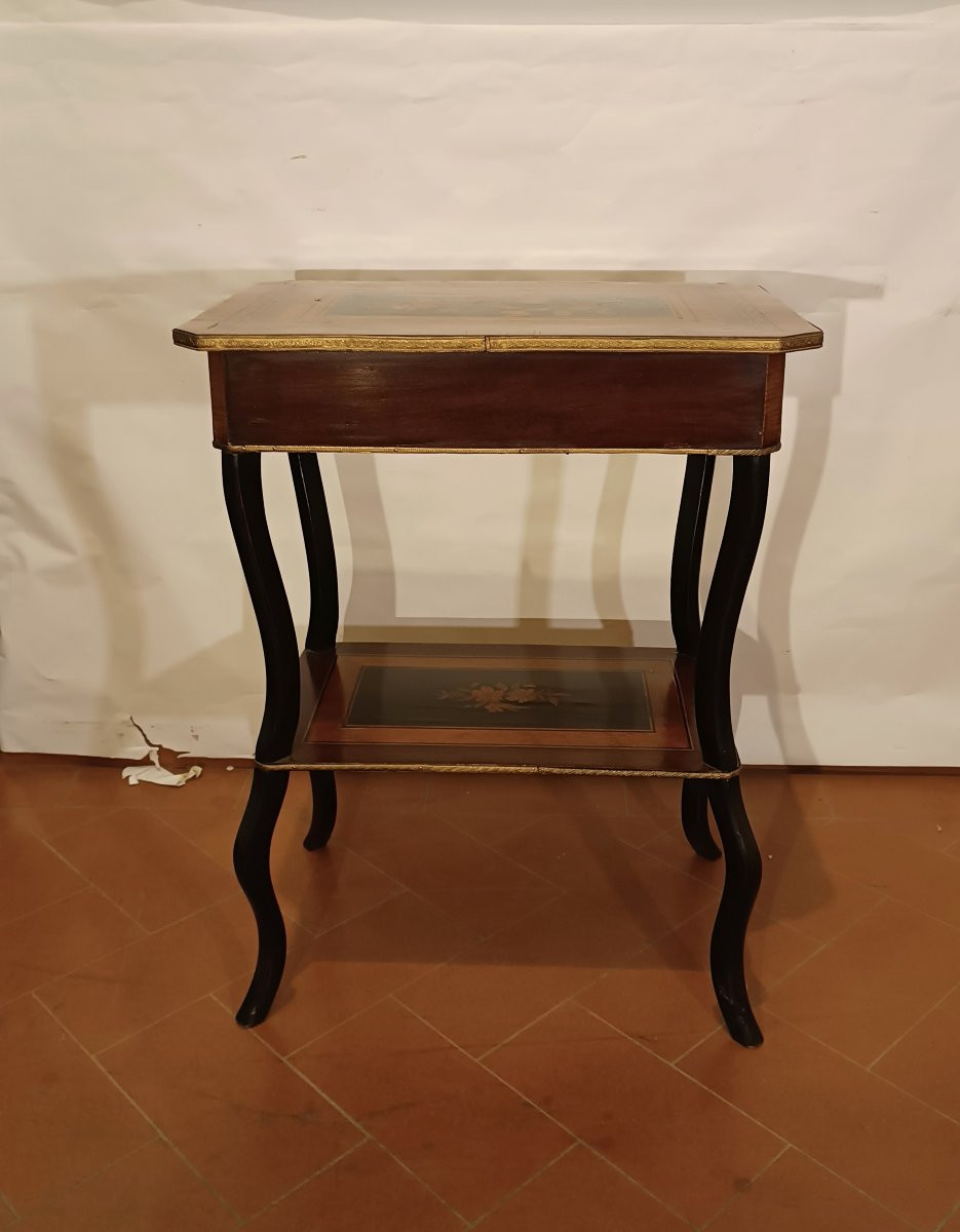 TABLE DE TRAVAIL MARQUETÉE SECONDE MOITIÉ DU 19ème SIÈCLE-photo-6