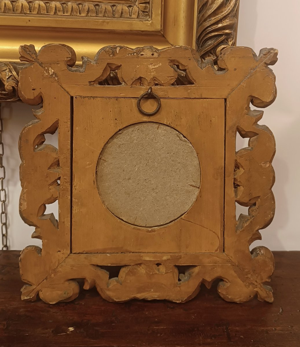 MINIATURE REPRÉSENTANT JÉSUS AVEC CADRE PREMIÈRE MOITIÉ DU 19èME SIÈCLE-photo-4