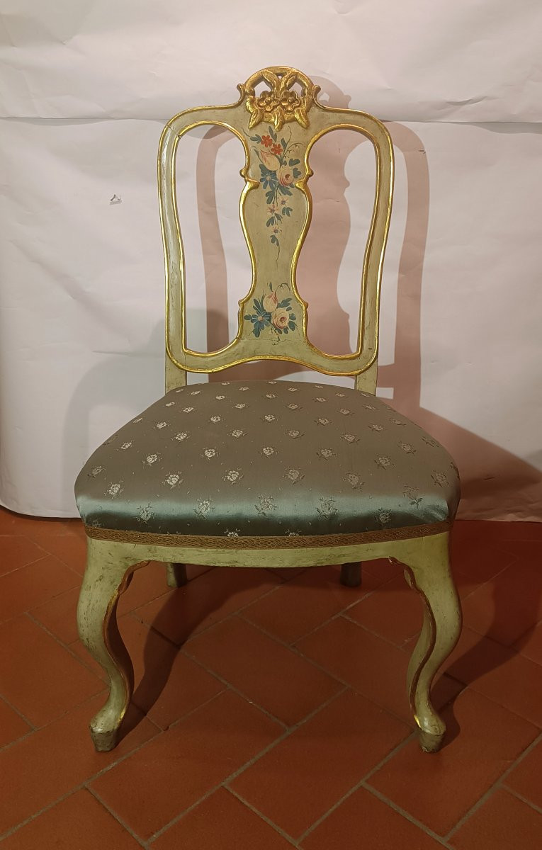 PETIT FAUTEUIL LAQUÉ ET DORÉ FIN DU 18ème SIÈCLE-photo-3