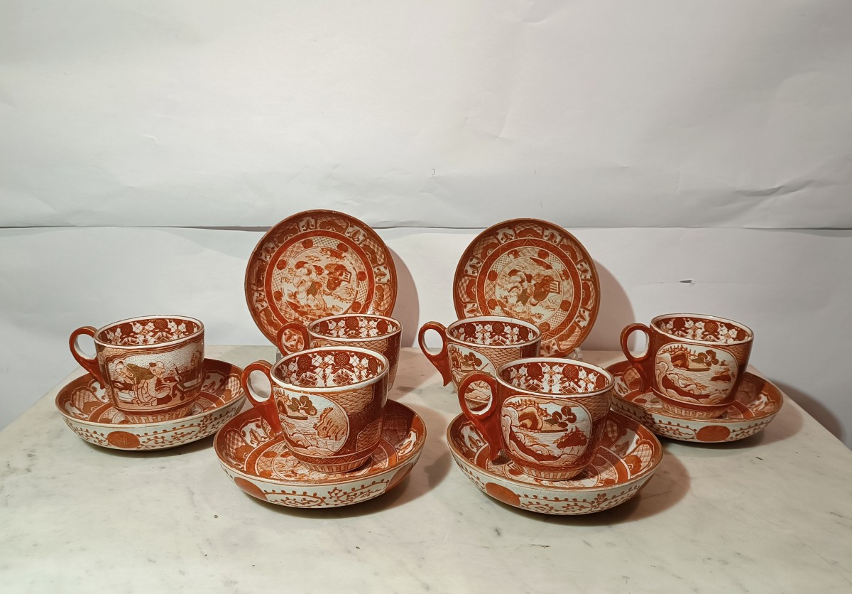 Late 19th Century Set Of Six Cups And Saucers