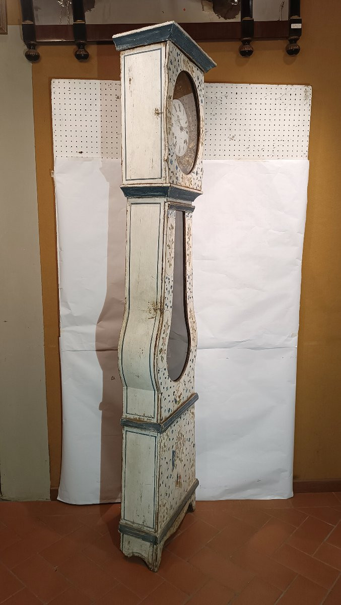 Late 18th-early 19th Century Lacquered "morbier" Pendulum Clock-photo-2