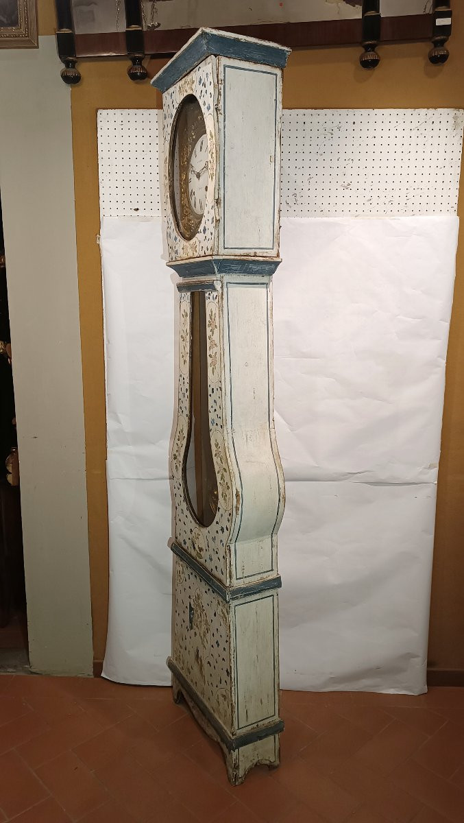 Late 18th-early 19th Century Lacquered "morbier" Pendulum Clock-photo-3