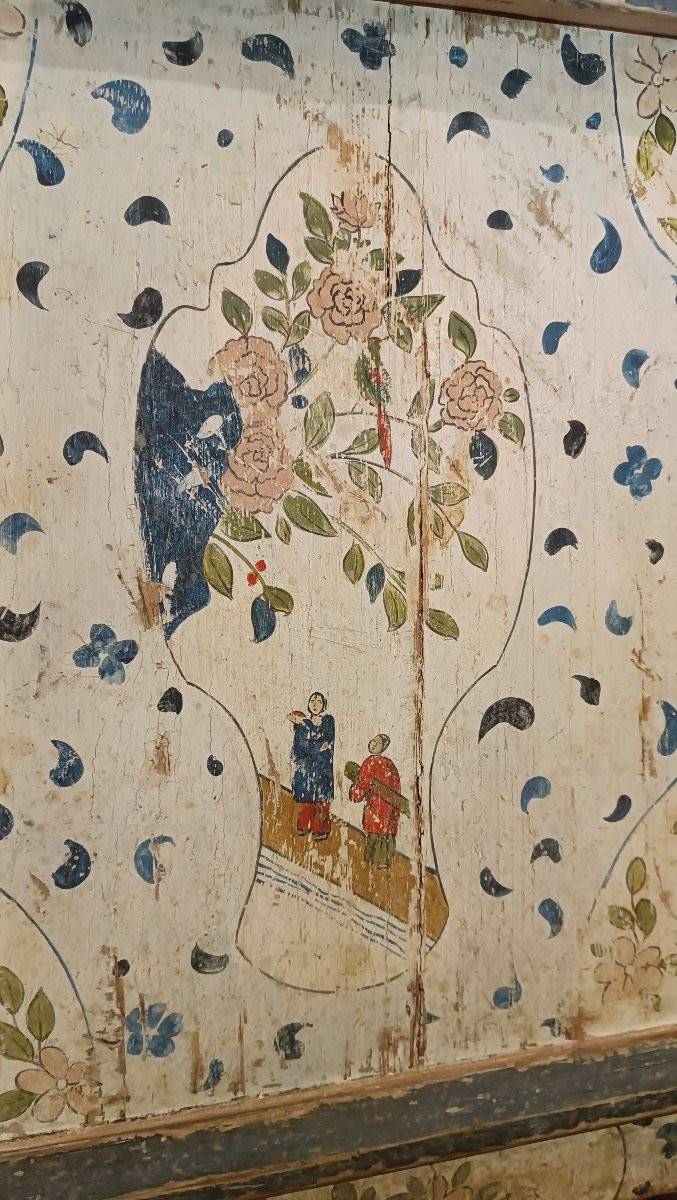 Late 18th-early 19th Century Lacquered "morbier" Pendulum Clock-photo-4