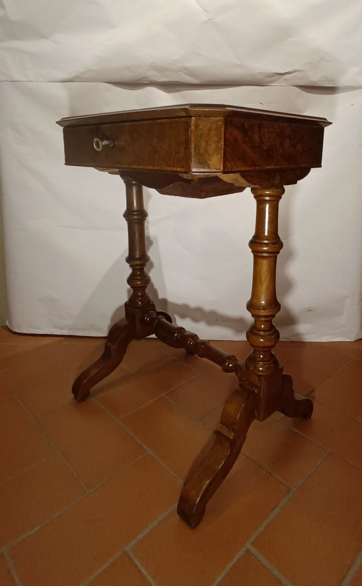 Second Half Of The 19th Century Inlaid Work Table-photo-2