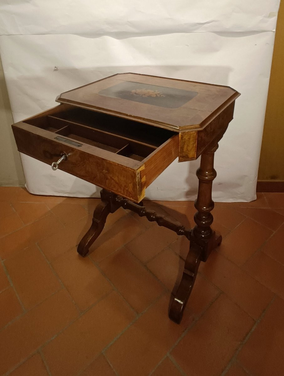 Second Half Of The 19th Century Inlaid Work Table-photo-6