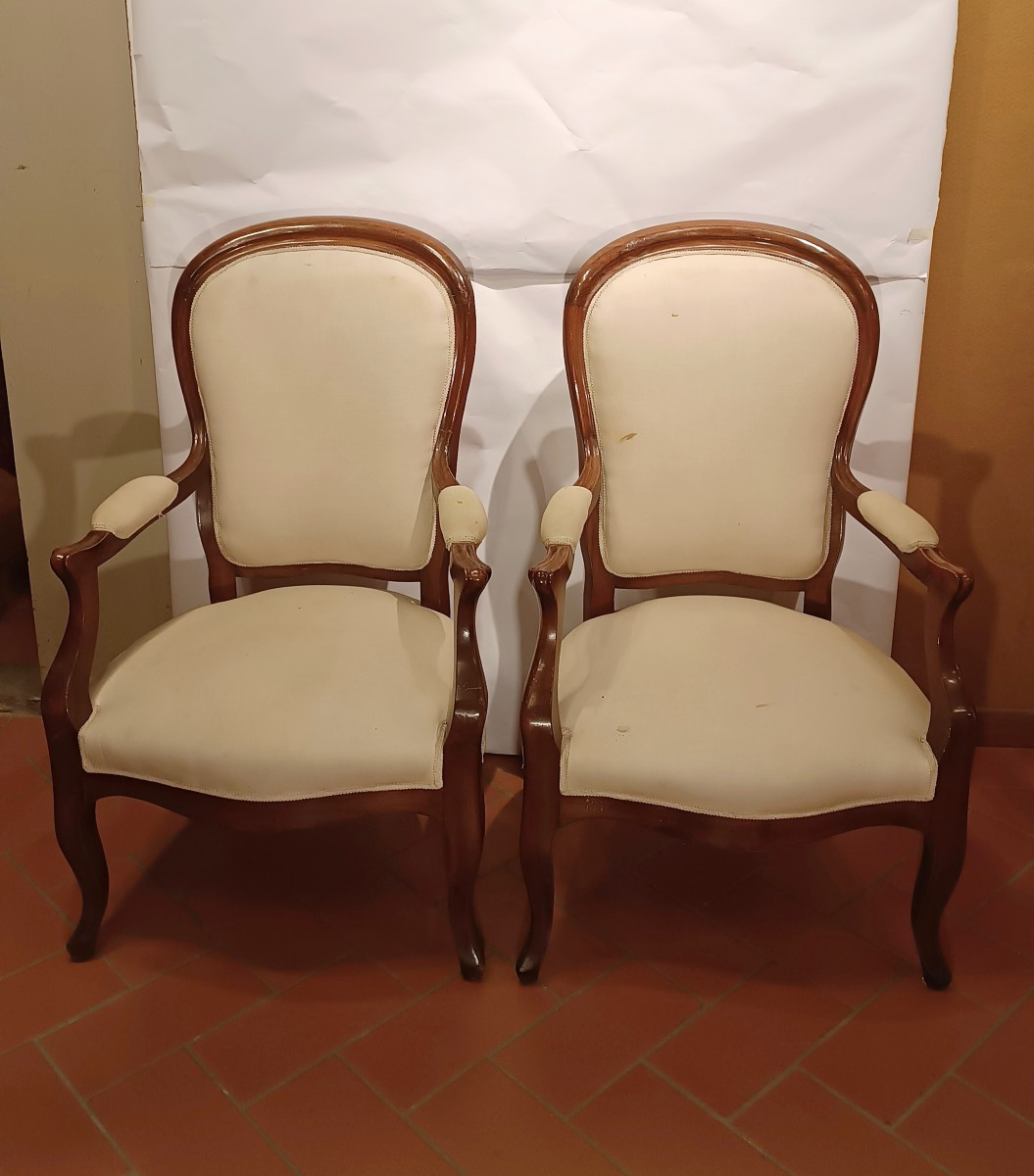 Mid-19th Century Pair Of Louis Philippe Armchairs