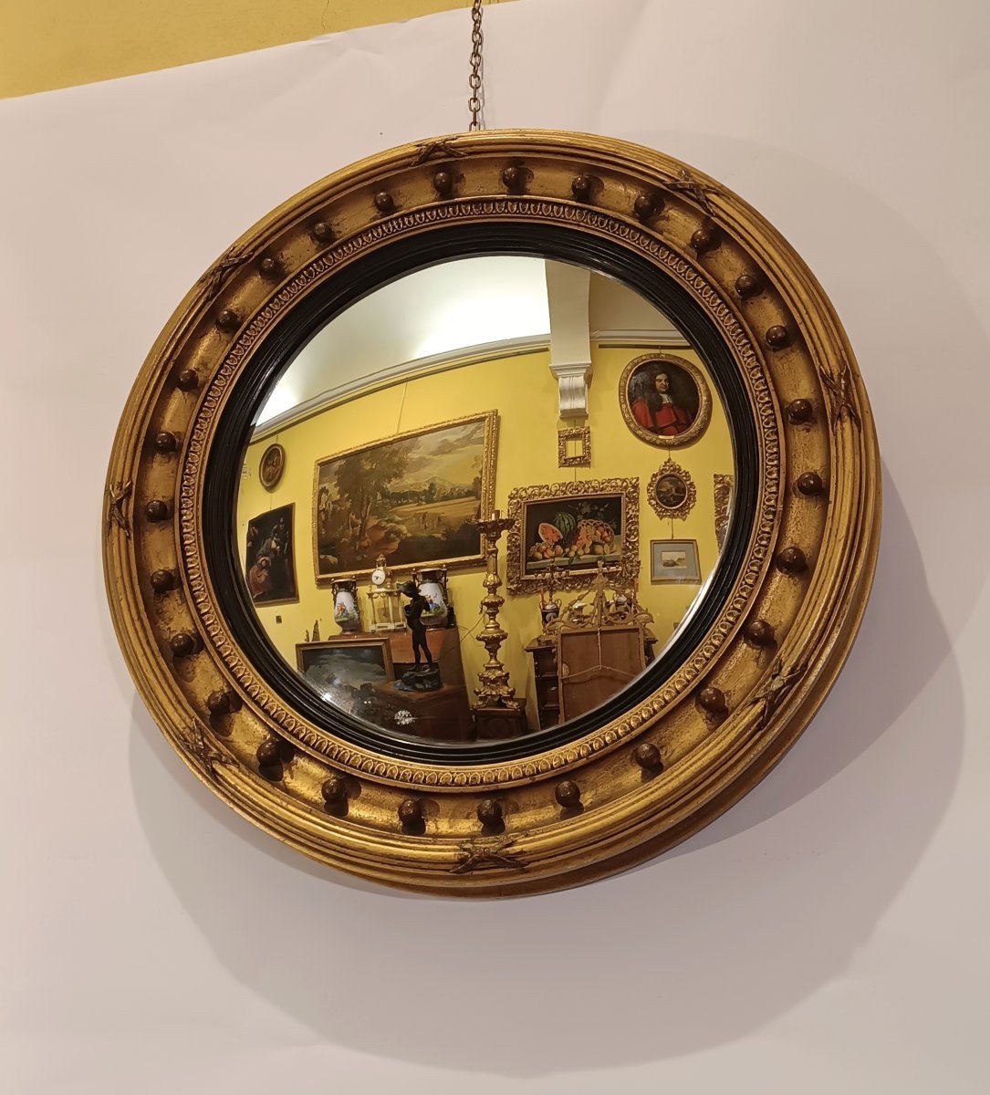 19th Century Curved And Gilt Mirror-photo-2