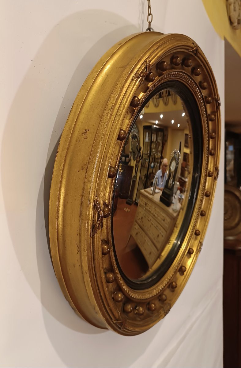 19th Century Curved And Gilt Mirror-photo-3