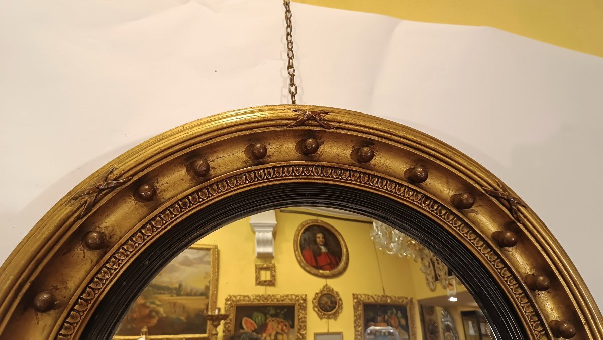19th Century Curved And Gilt Mirror-photo-3