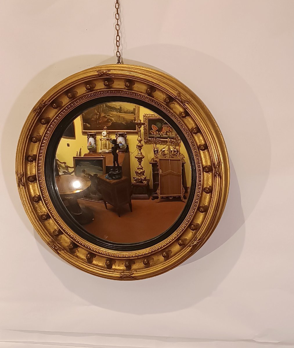 19th Century Curved And Gilt Mirror-photo-4