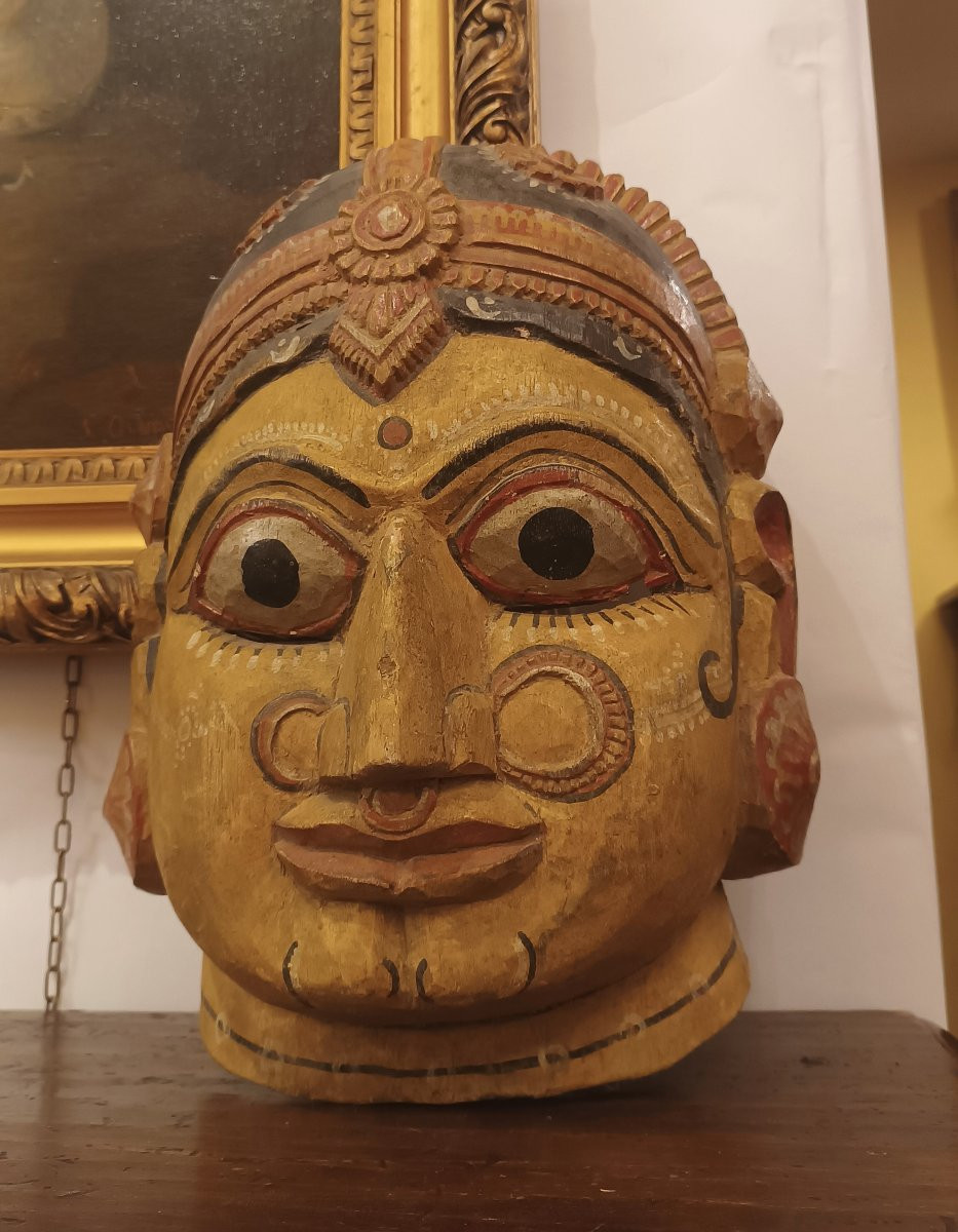 MASQUE DE CÉRÉMONIE INDIEN DU DÉBUT DU 20ème SIÈCLE-photo-2