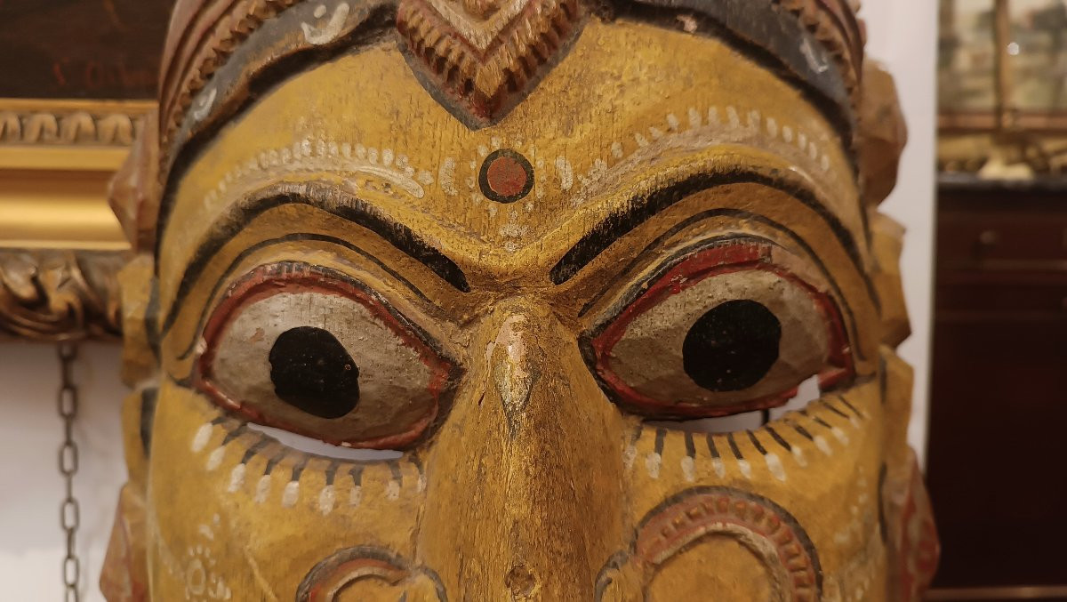 MASQUE DE CÉRÉMONIE INDIEN DU DÉBUT DU 20ème SIÈCLE-photo-3