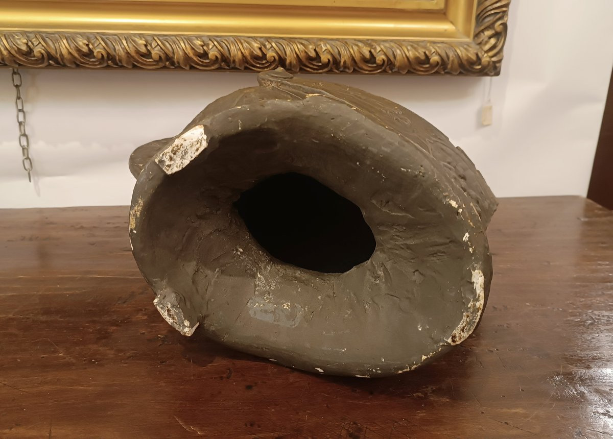 REPRODUCTION EN STUC DU CASQUE D'HENRI II DÉBUT DU 20ème SIÈCLE-photo-8