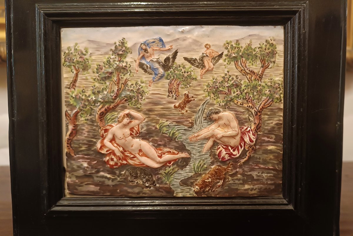 Mid-19th Century Casket With Capodimonte Porcelain Plaques-photo-6