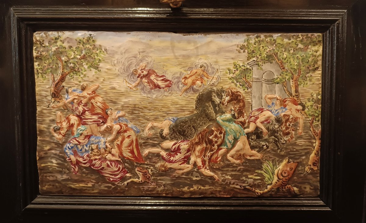 Mid-19th Century Casket With Capodimonte Porcelain Plaques-photo-7