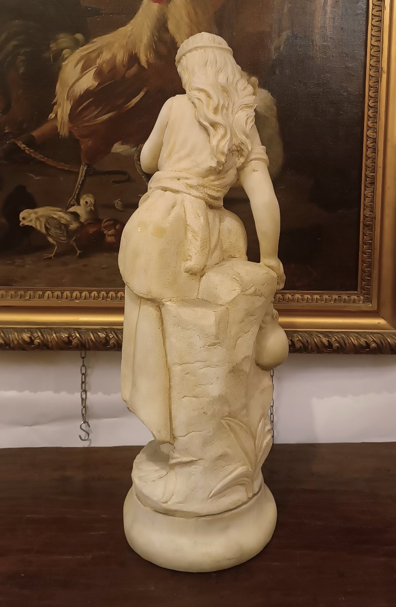 Early 20th Century Female Alabaster Sculpture-photo-3