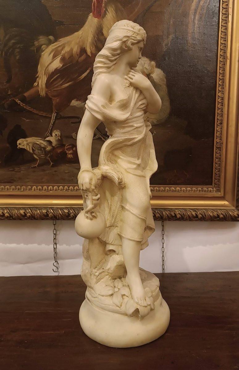 Early 20th Century Female Alabaster Sculpture-photo-4