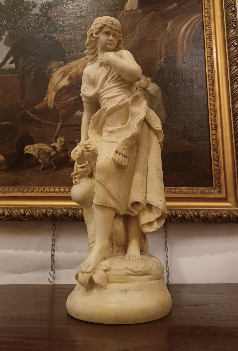 Early 20th Century Female Alabaster Sculpture-photo-1