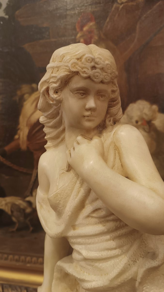 Early 20th Century Female Alabaster Sculpture-photo-2