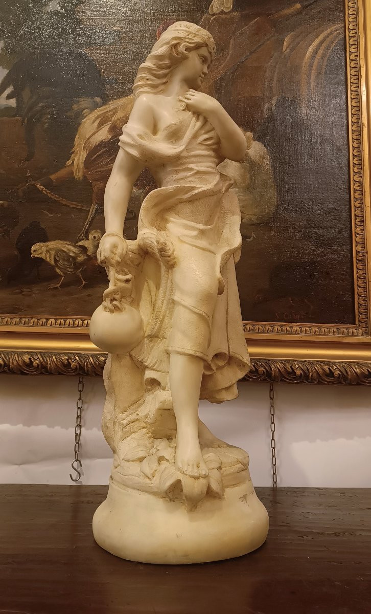 Early 20th Century Female Alabaster Sculpture-photo-7