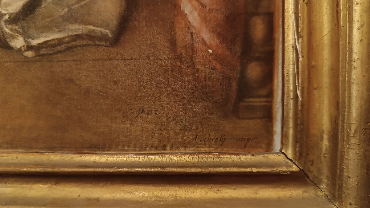 GRAVURE DE LASINIO AVEC DES PERSONNAGES DE LA SECONDE MOITIÉ DU 18ème SIÈCLE-photo-5