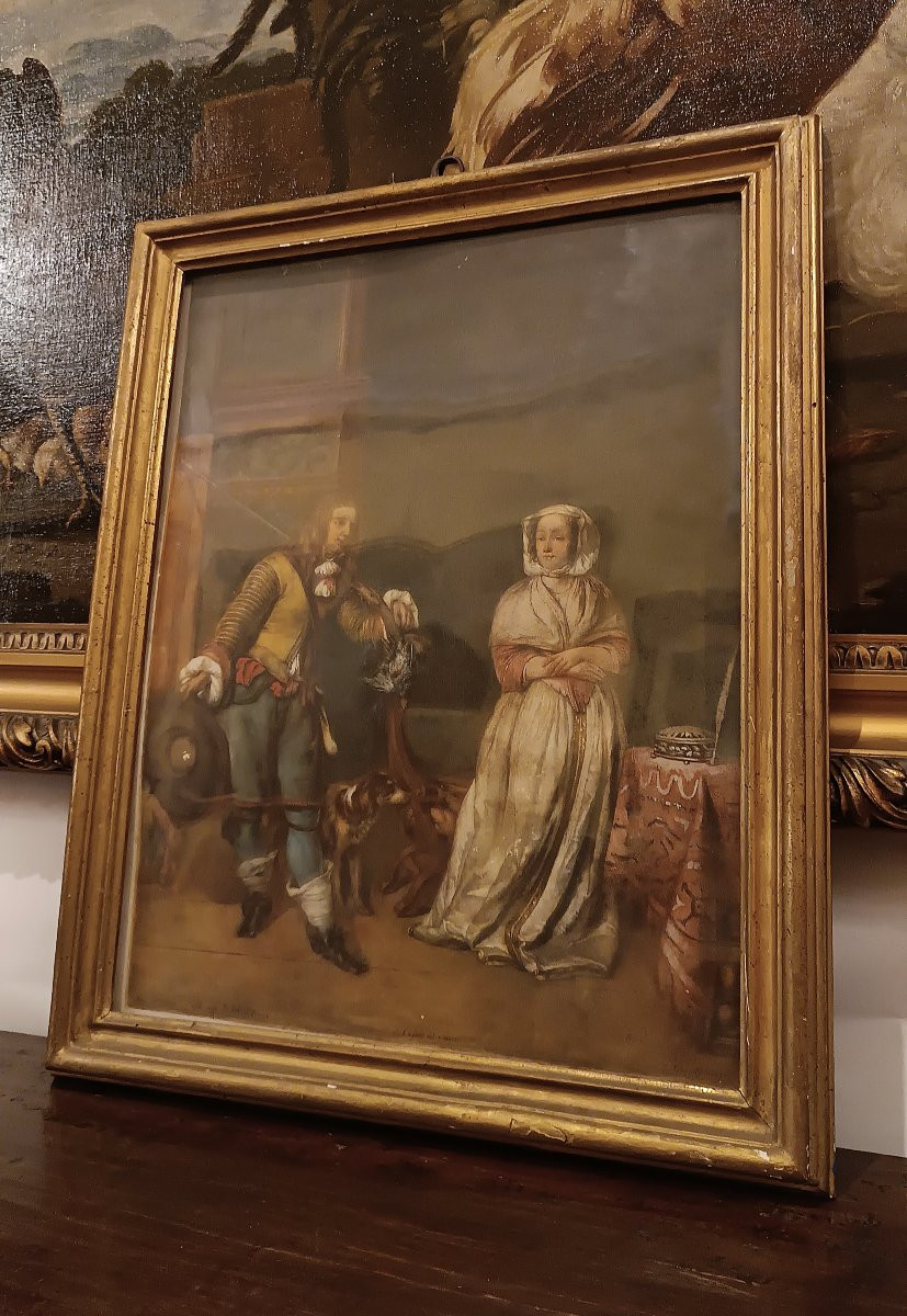 GRAVURE DE LASINIO AVEC DES PERSONNAGES DE LA SECONDE MOITIÉ DU 18ème SIÈCLE-photo-8