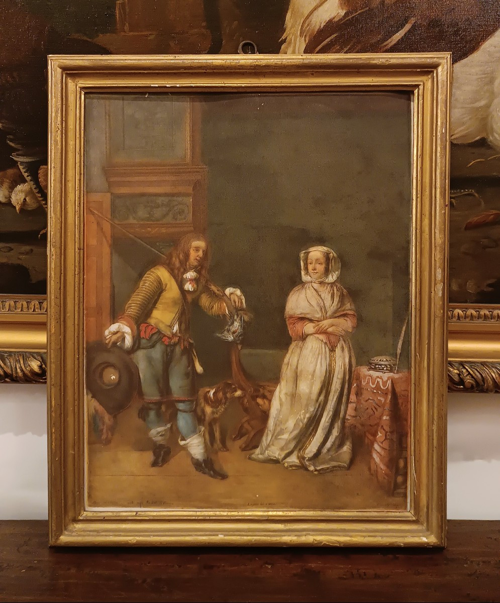 GRAVURE DE LASINIO AVEC DES PERSONNAGES DE LA SECONDE MOITIÉ DU 18ème SIÈCLE