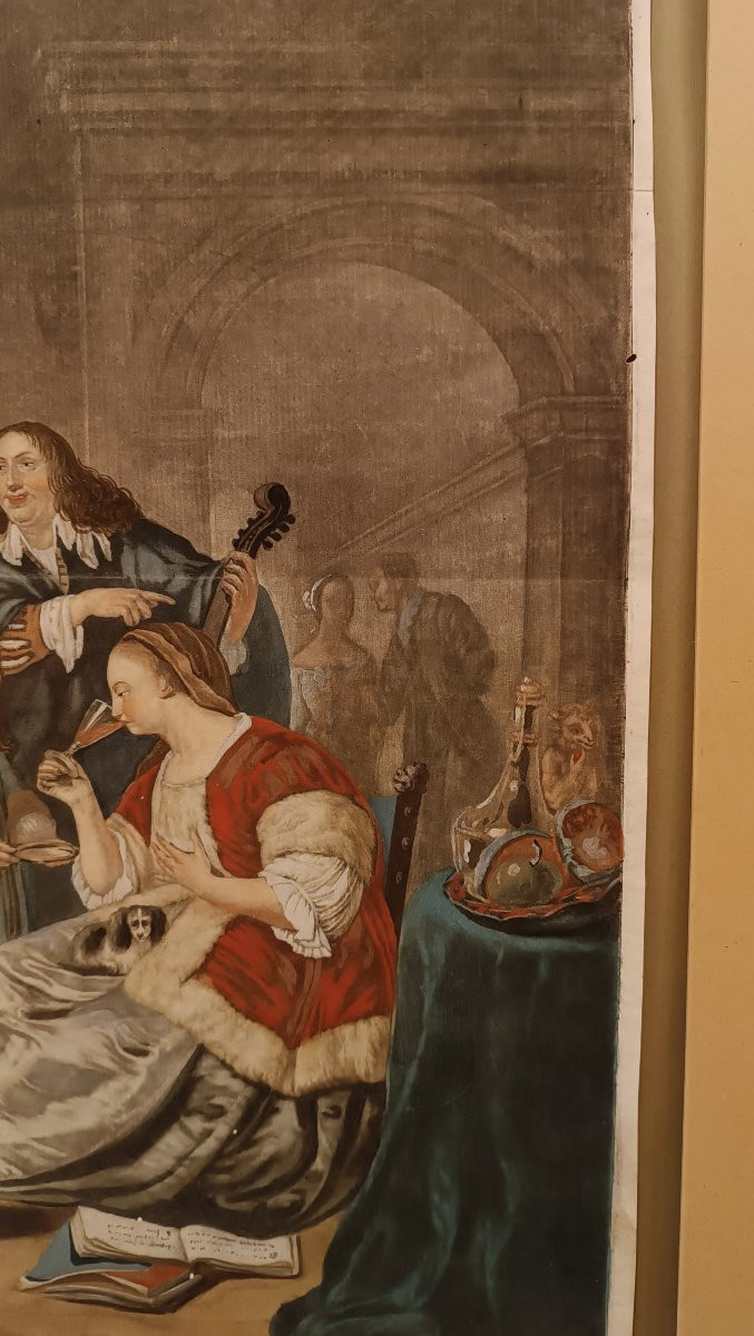 Second Half Of The 18th Century Engraving By Lasinio With The Miris Family-photo-4