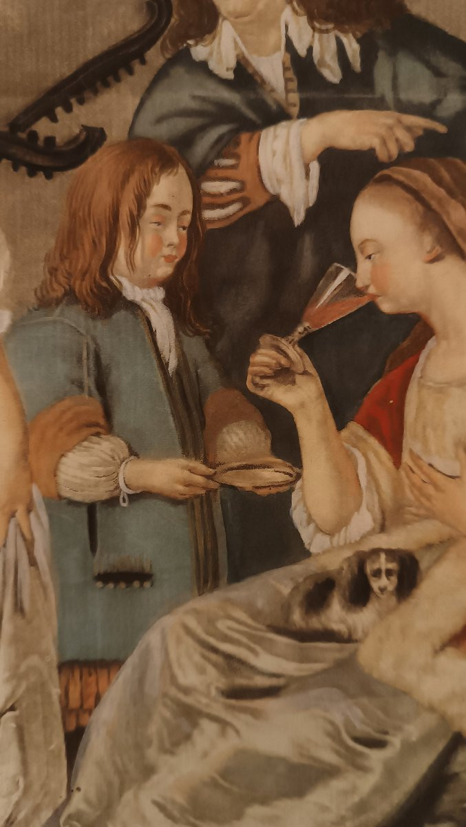 Second Half Of The 18th Century Engraving By Lasinio With The Miris Family-photo-2