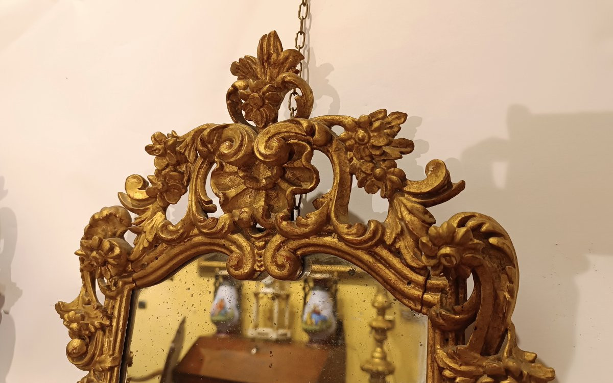 PAIRE DE MIROIRS DORÉS DE LA FIN DU 19ème SIÈCLE-photo-2