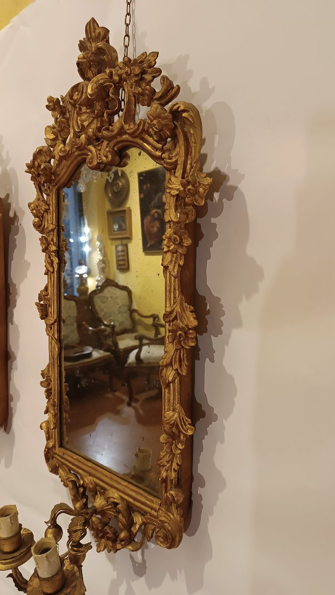 PAIRE DE MIROIRS DORÉS DE LA FIN DU 19ème SIÈCLE-photo-3