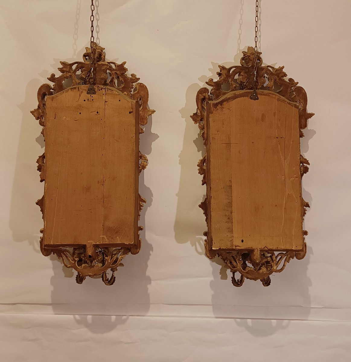 PAIRE DE MIROIRS DORÉS DE LA FIN DU 19ème SIÈCLE-photo-5