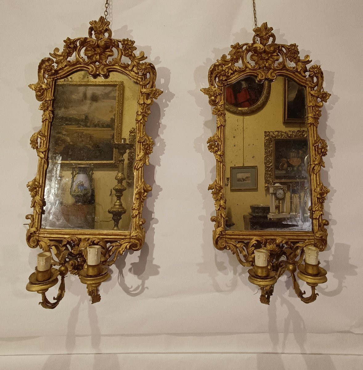 PAIRE DE MIROIRS DORÉS DE LA FIN DU 19ème SIÈCLE-photo-6