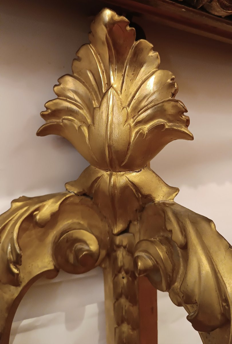 MEUBLE D'ANGLE EN BOIS DORÉ SECONDE MOITIÉ DU 19ème SIÈCLE-photo-4