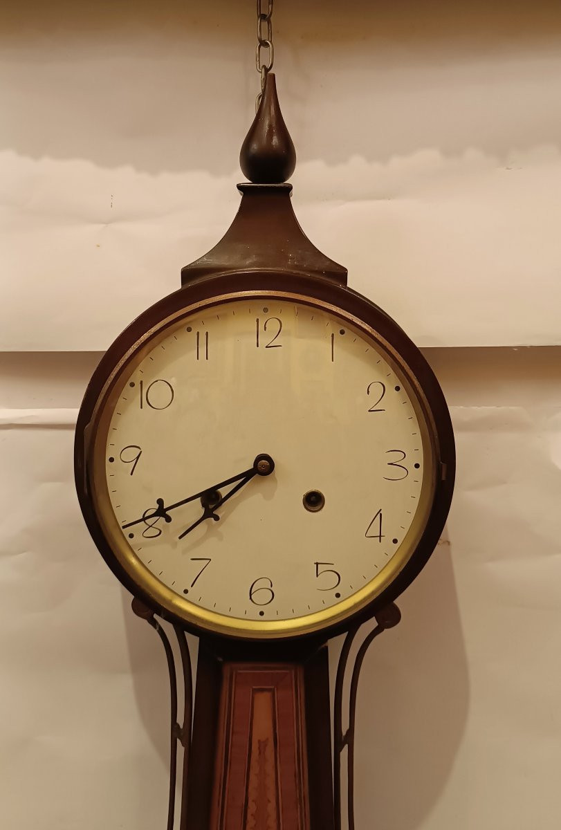 Early 20th Century Inlaid Banjo Clock-photo-2