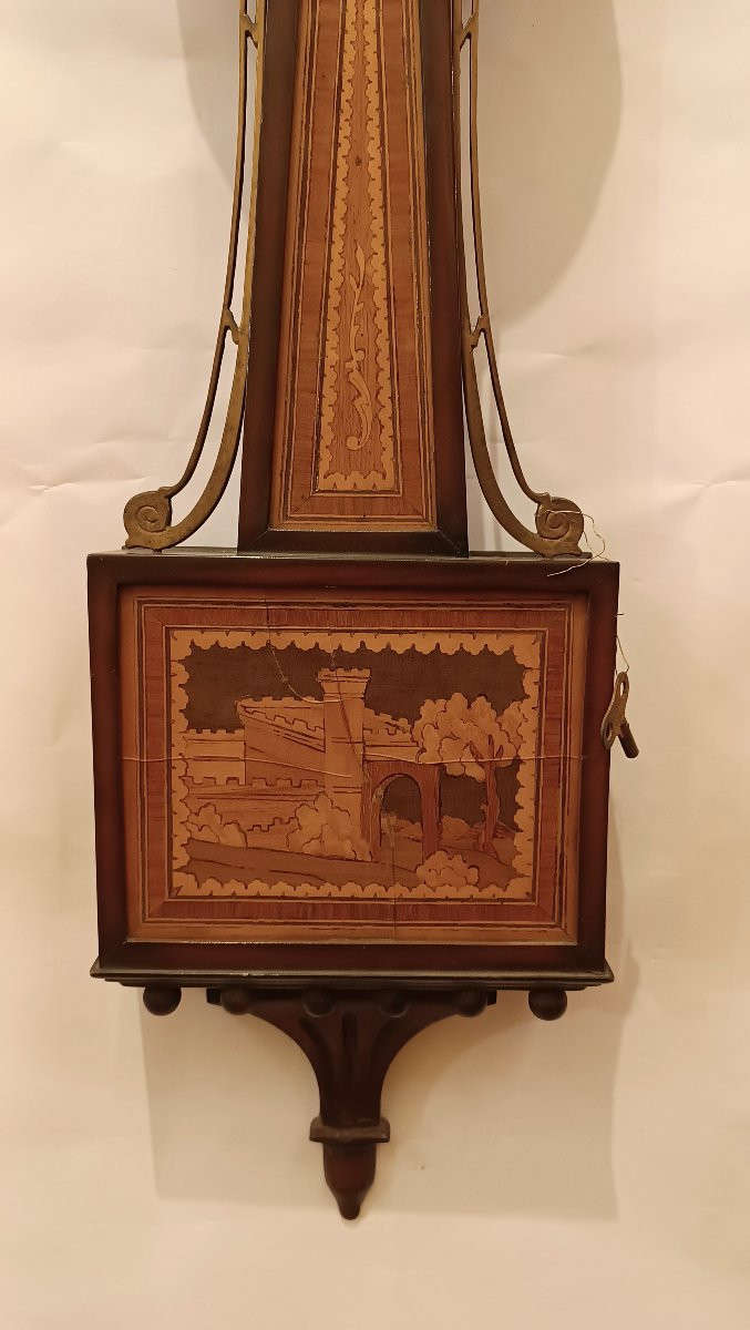 Early 20th Century Inlaid Banjo Clock-photo-4