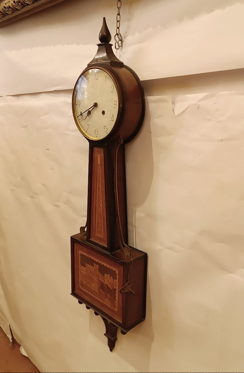 Early 20th Century Inlaid Banjo Clock-photo-1
