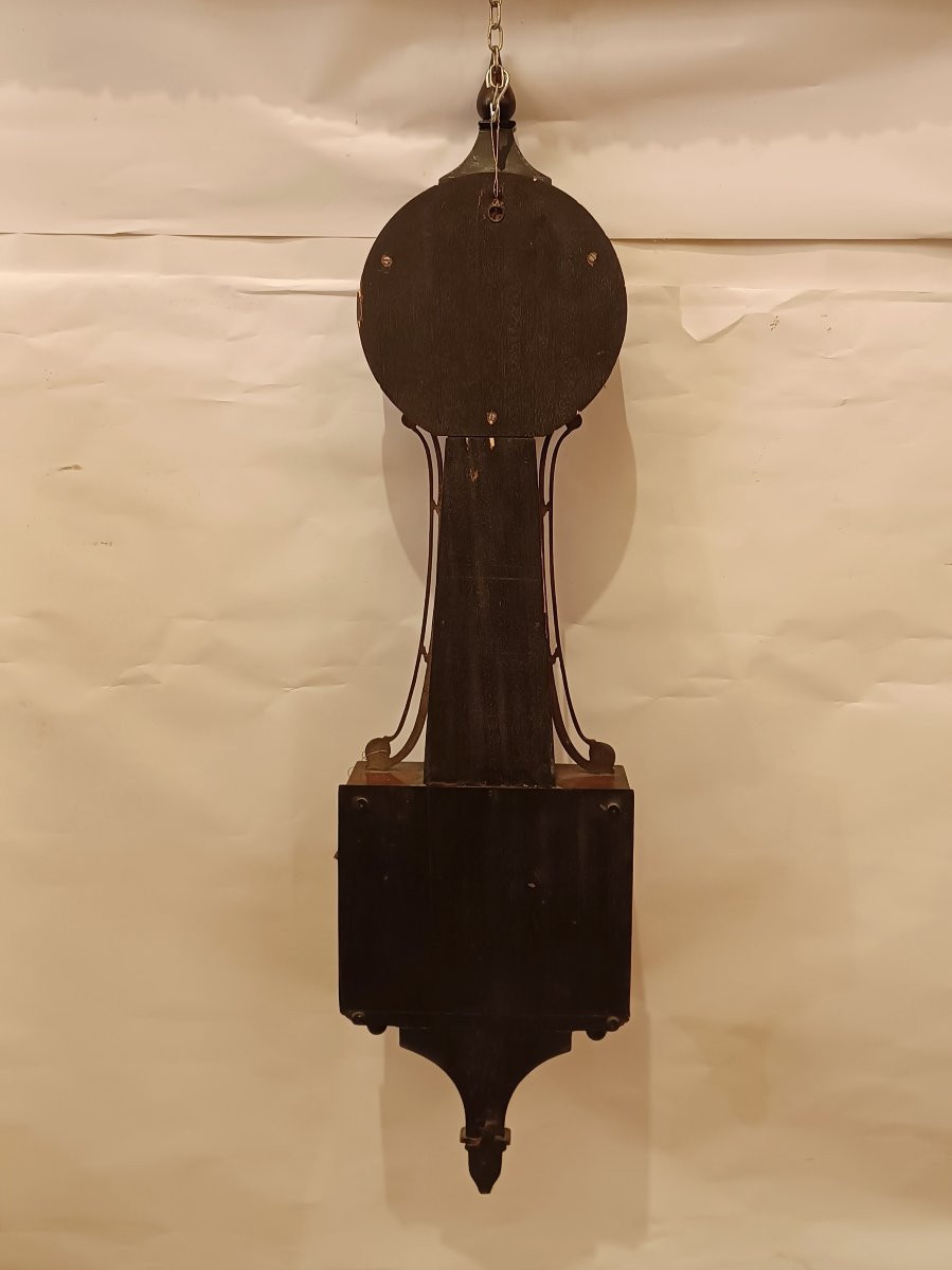 Early 20th Century Inlaid Banjo Clock-photo-4