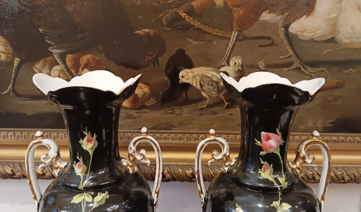 PAIRE DE VASES GINORI DOCCIA DÉBUT DU 19ème SIÈCLE-photo-4