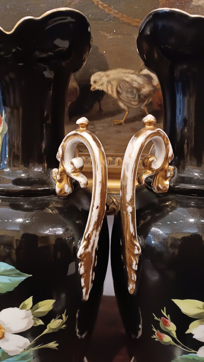 PAIRE DE VASES GINORI DOCCIA DÉBUT DU 19ème SIÈCLE-photo-1