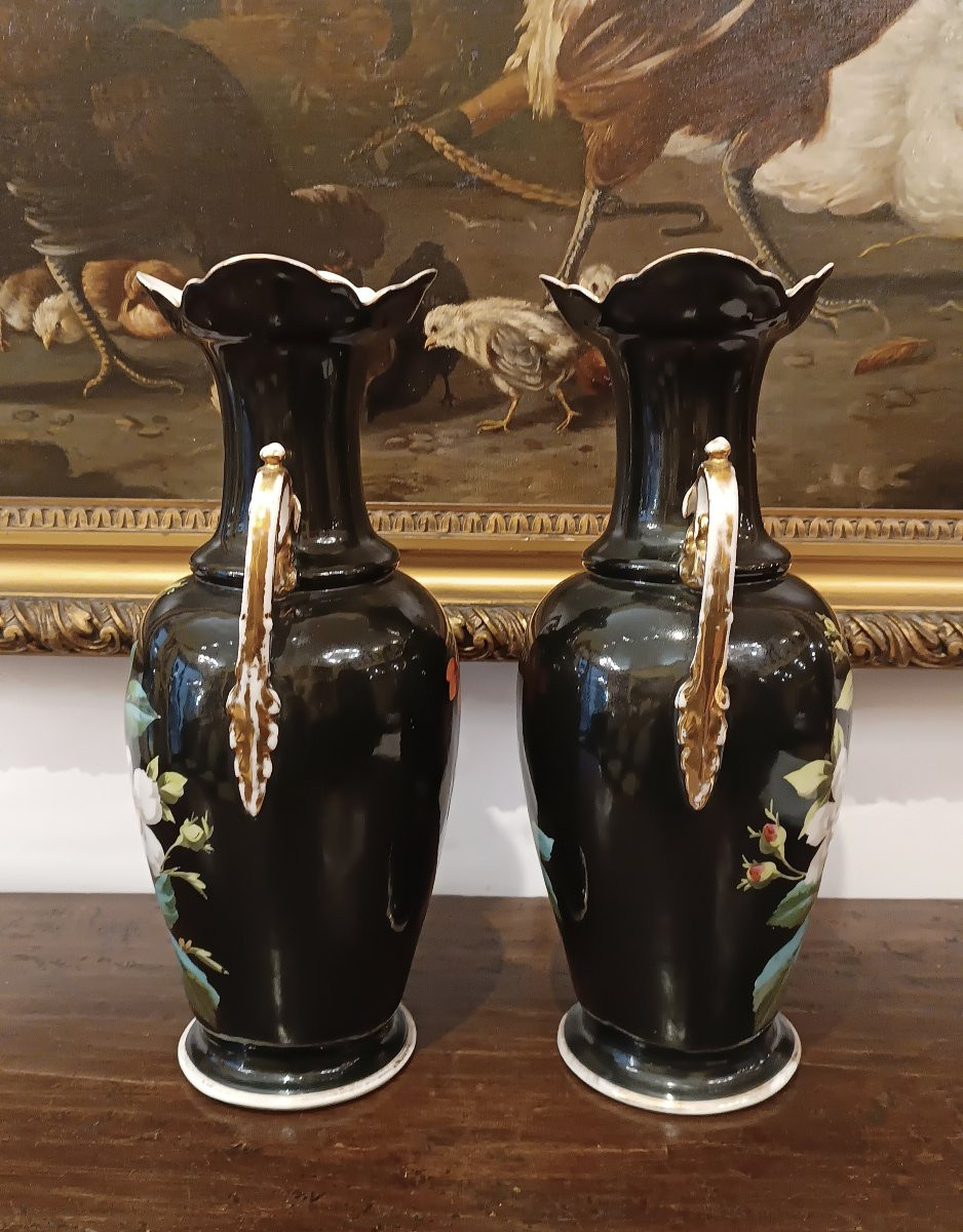 PAIRE DE VASES GINORI DOCCIA DÉBUT DU 19ème SIÈCLE-photo-2