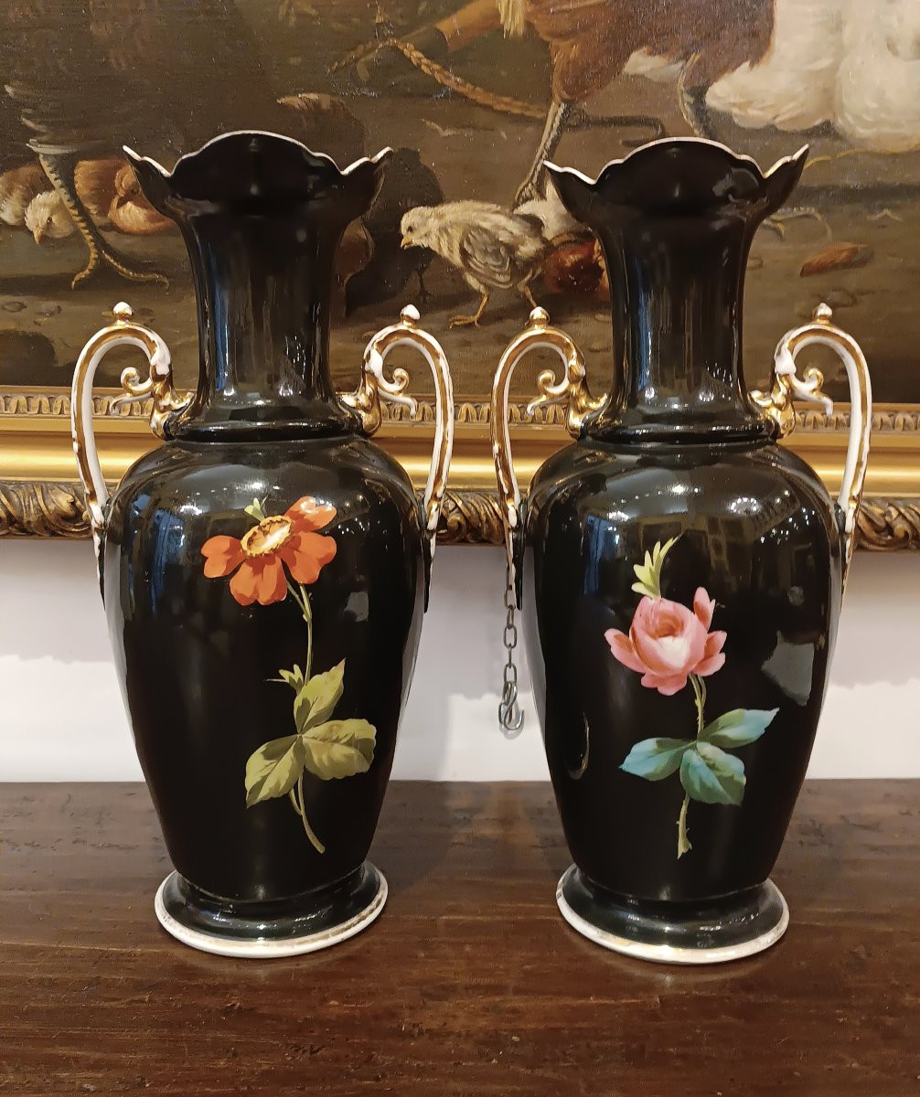 PAIRE DE VASES GINORI DOCCIA DÉBUT DU 19ème SIÈCLE-photo-3