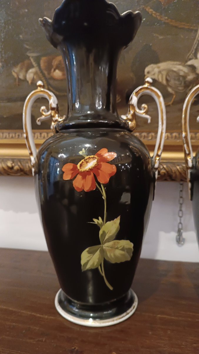 PAIRE DE VASES GINORI DOCCIA DÉBUT DU 19ème SIÈCLE-photo-4