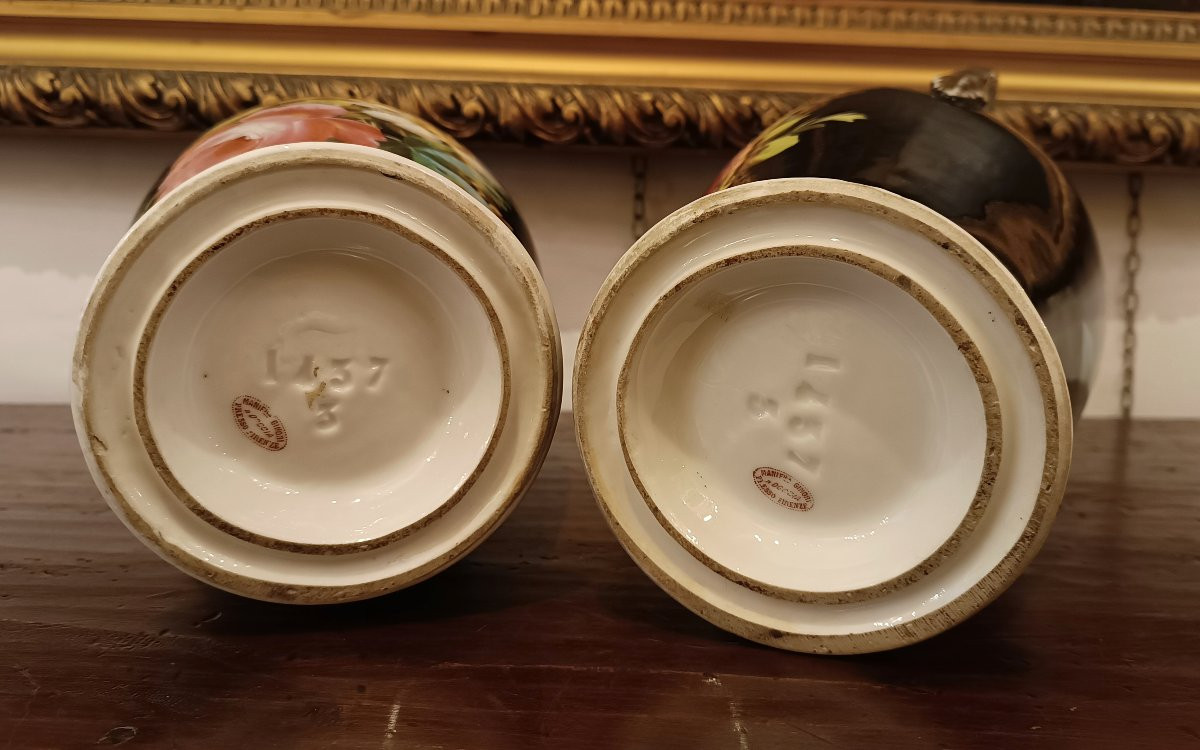 PAIRE DE VASES GINORI DOCCIA DÉBUT DU 19ème SIÈCLE-photo-7