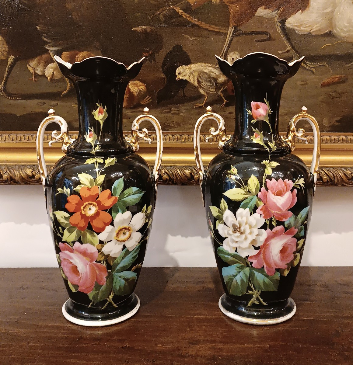 PAIRE DE VASES GINORI DOCCIA DÉBUT DU 19ème SIÈCLE